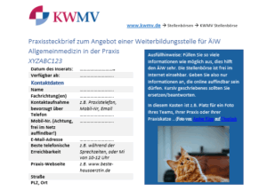 Screenshot des Praxissteckbriefs